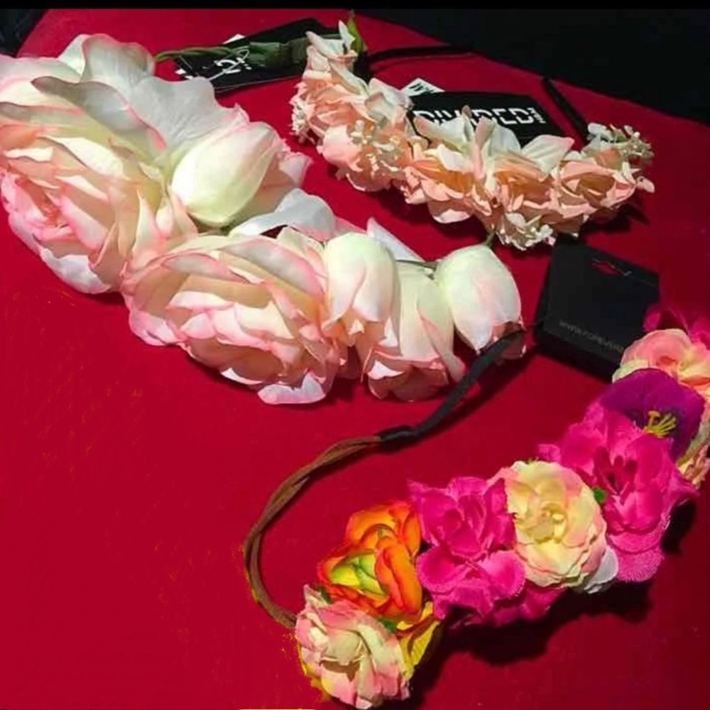 3 New H&M flower crown headband bundle floral crown festival